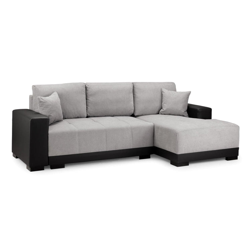 Cimiano Sofabed Black/Grey Right Hand Facing Corner (7023063728192)