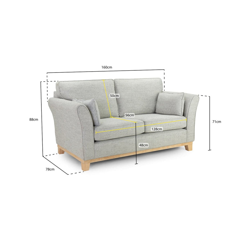 Delta Sofa Grey 2 Seater (7023111143488)