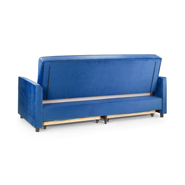 Elegance Sofabed Plush Blue 3 Seater (7023259287616)