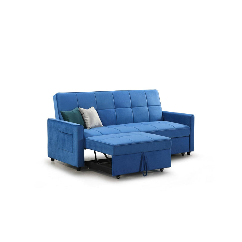 Elegance Sofabed Plush Blue 3 Seater (7023259287616)