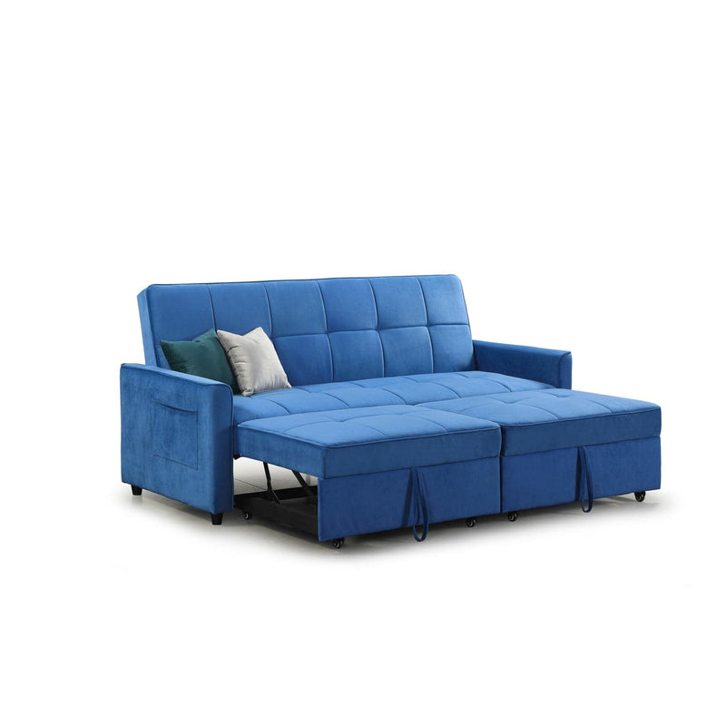 Elegance Sofabed Plush Blue 3 Seater (7023259287616)