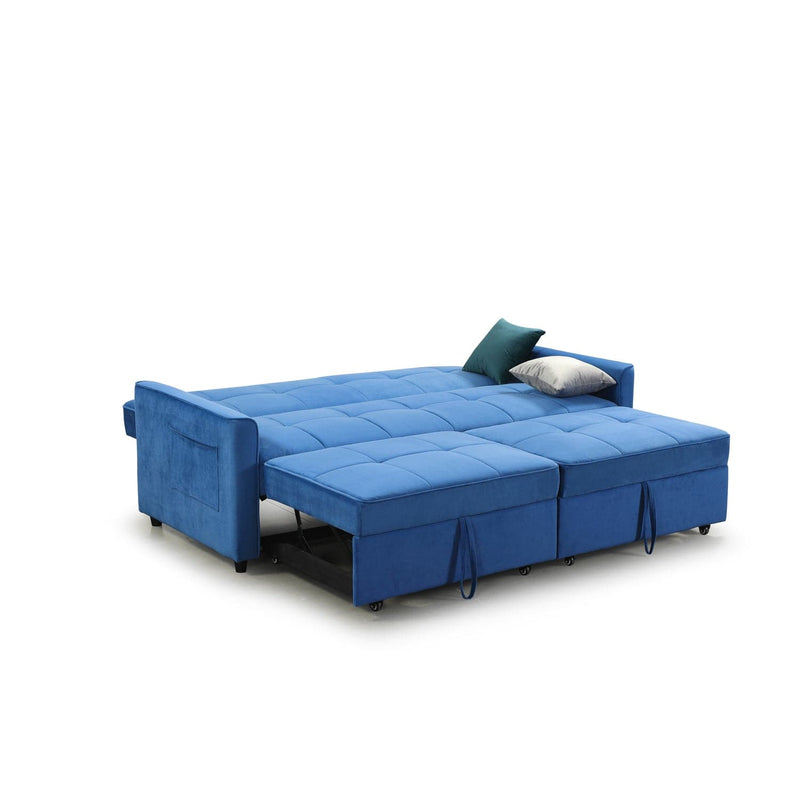 Elegance Sofabed Plush Blue 3 Seater (7023259287616)