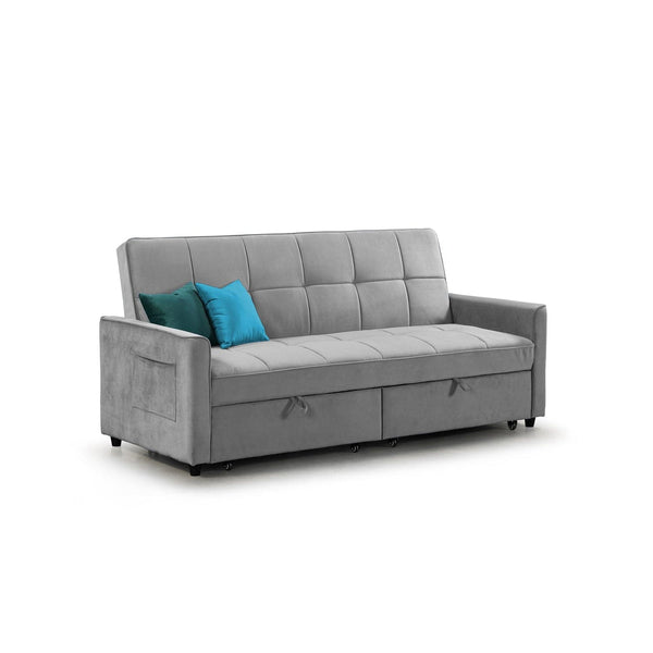 Elegance Sofabed Plush Grey 3 Seater (7023259451456)