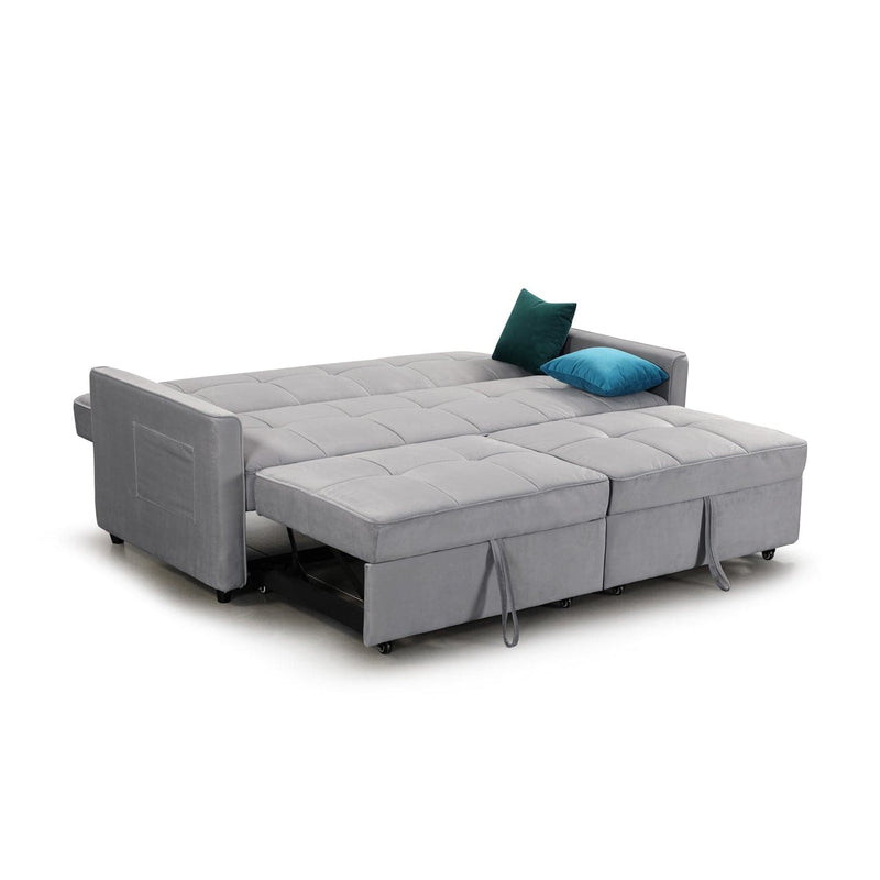 Elegance Sofabed Plush Grey 3 Seater (7023259451456)