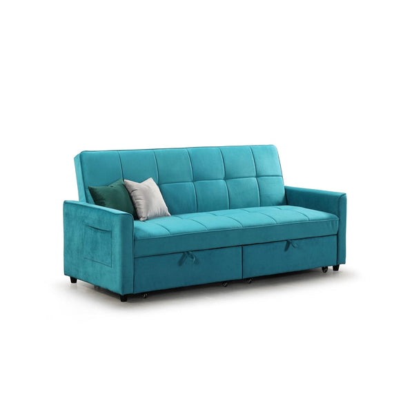 Elegance Sofabed Plush Teal 3 Seater (7023259091008)