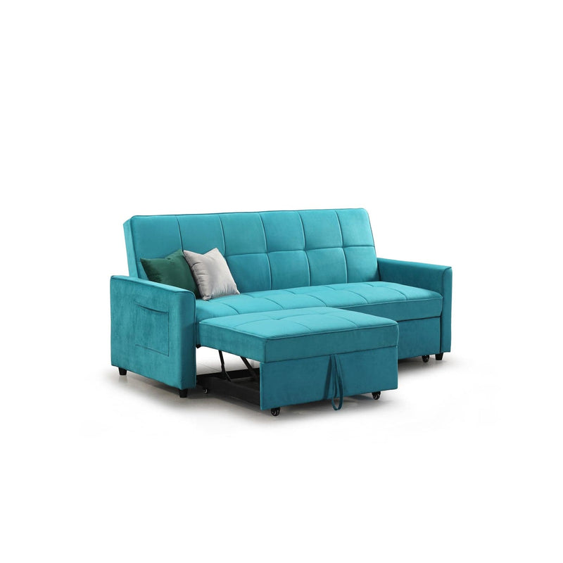 Elegance Sofabed Plush Teal 3 Seater (7023259091008)