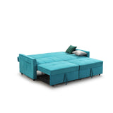 Elegance Sofabed Plush Teal 3 Seater (7023259091008)