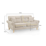 Florence Sofa Beige 3 Seater (7023468544064)