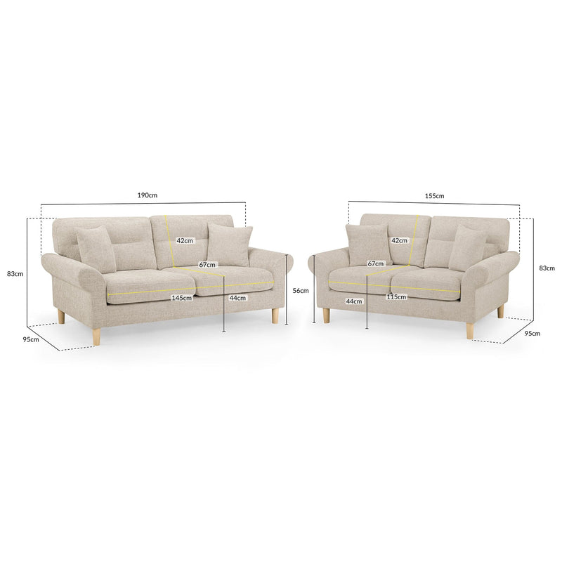 Florence Sofa Beige 3+2 Set (7023468281920)