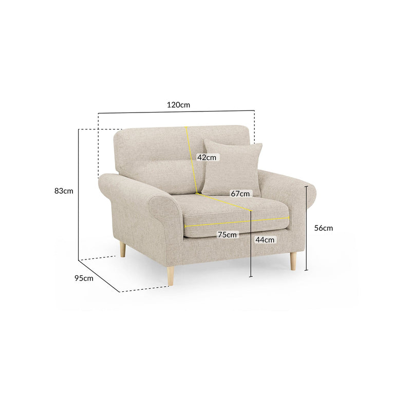 Florence Sofa Beige Armchair (7023469428800)