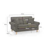 Florence Sofa Mocha 2 Seater (7023479488576)