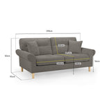 Florence Sofa Mocha 3 Seater (7023479390272)