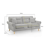 Florence Sofa Silver 3 Seater (7023471525952)