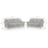 Florence Sofa Silver 3+2 Set (7023470968896)