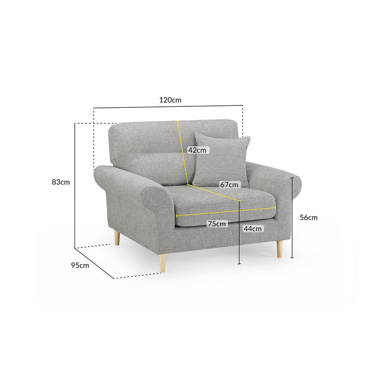 Florence Sofa Silver Armchair (7023478440000)