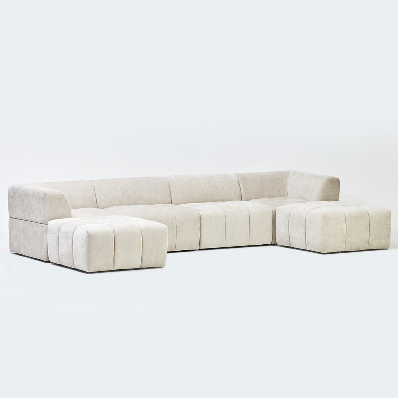 Chloe Large U Shape Corner Sofa in Seoul Battleship (Copy) (6949307252800)