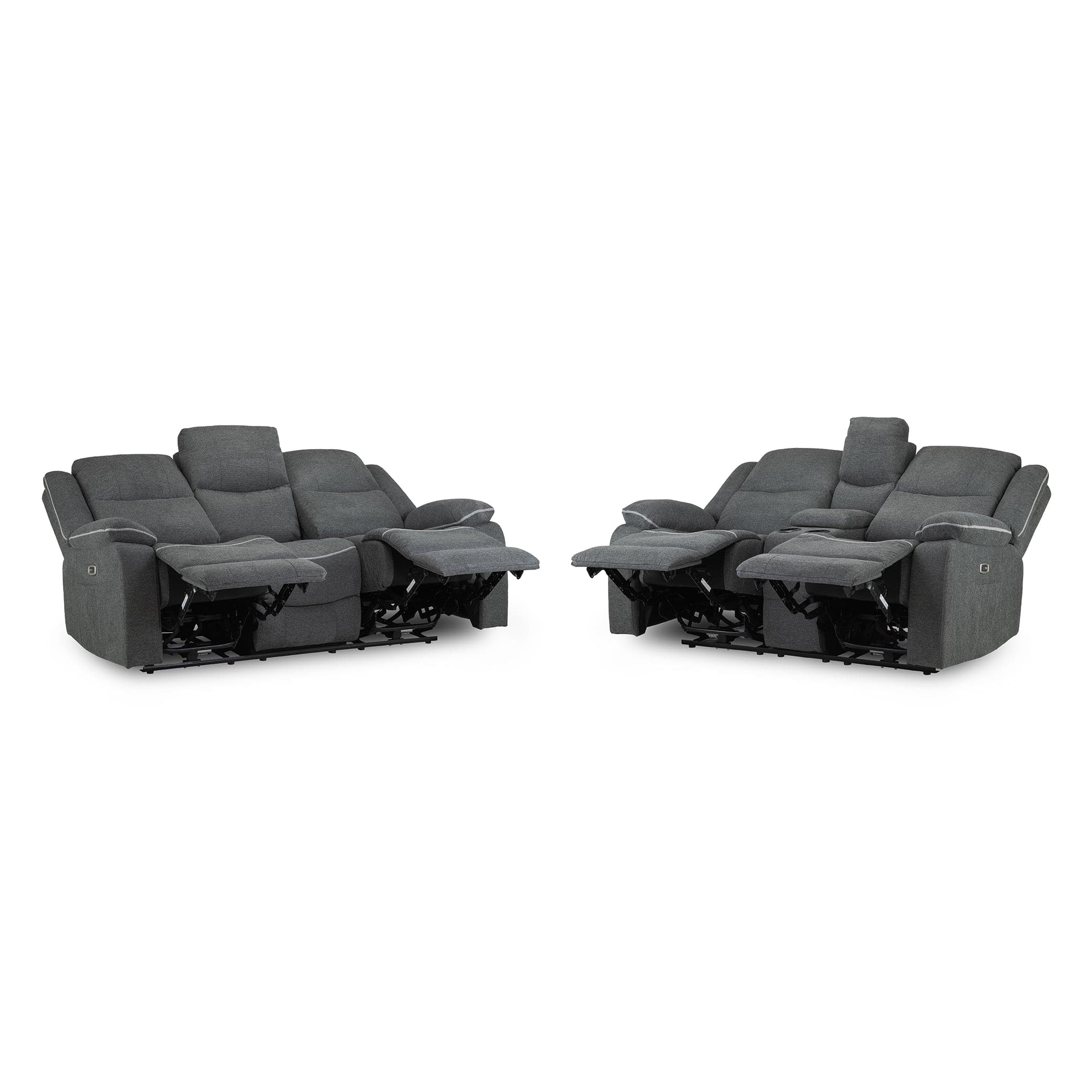 Harald Electric Recliner Sofa Grey Fabric 3+2 Set (7023529132096)