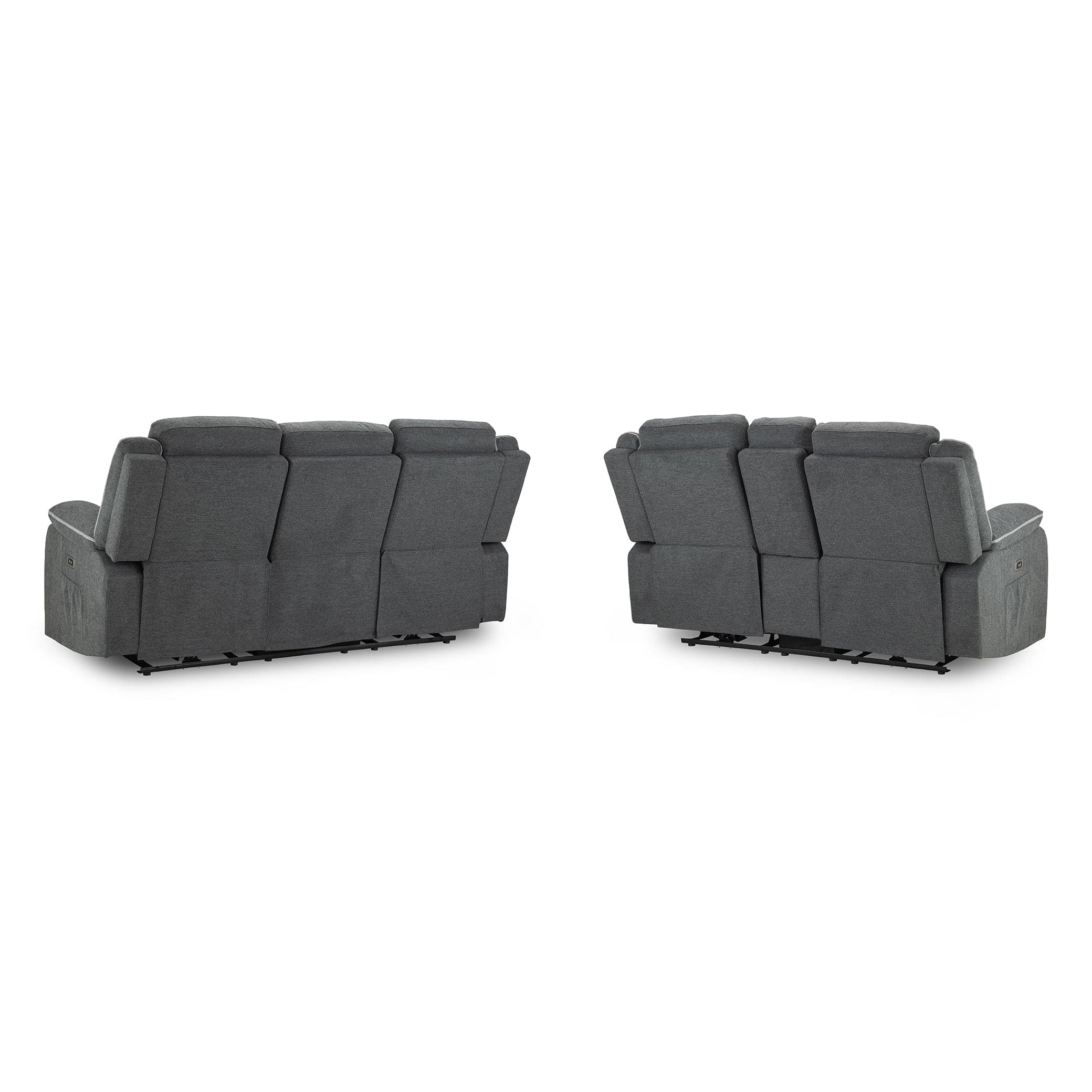 Harald Electric Recliner Sofa Grey Fabric 3+2 Set (7023529132096)