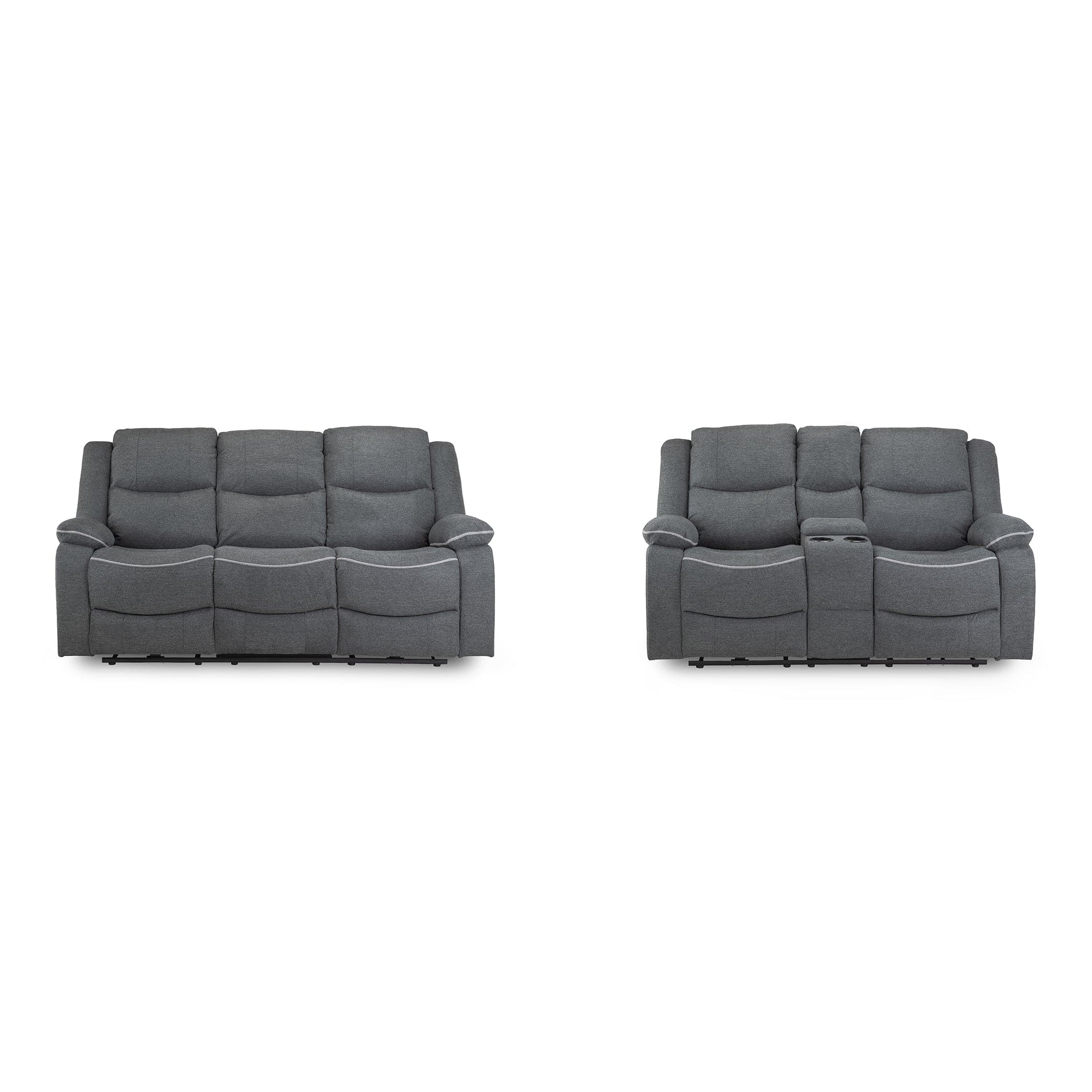 Harald Electric Recliner Sofa Grey Fabric 3+2 Set (7023529132096)