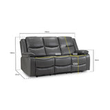 Harald Electric Recliner Sofa Grey 3 Seater (7023523332160)