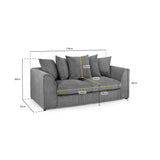 Harley Jumbo Sofa Grey 3 Seater (7023663382592)