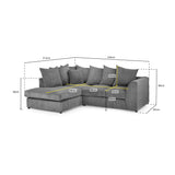 Harley Jumbo Sofa Grey Left Hand Facing Corner (7023658106944)