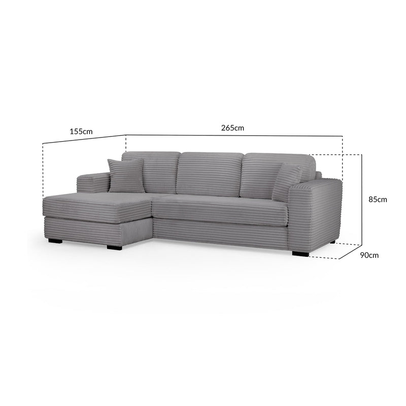 Harmony Sofa Grey Left Hand Facing Corner (7023681044544)