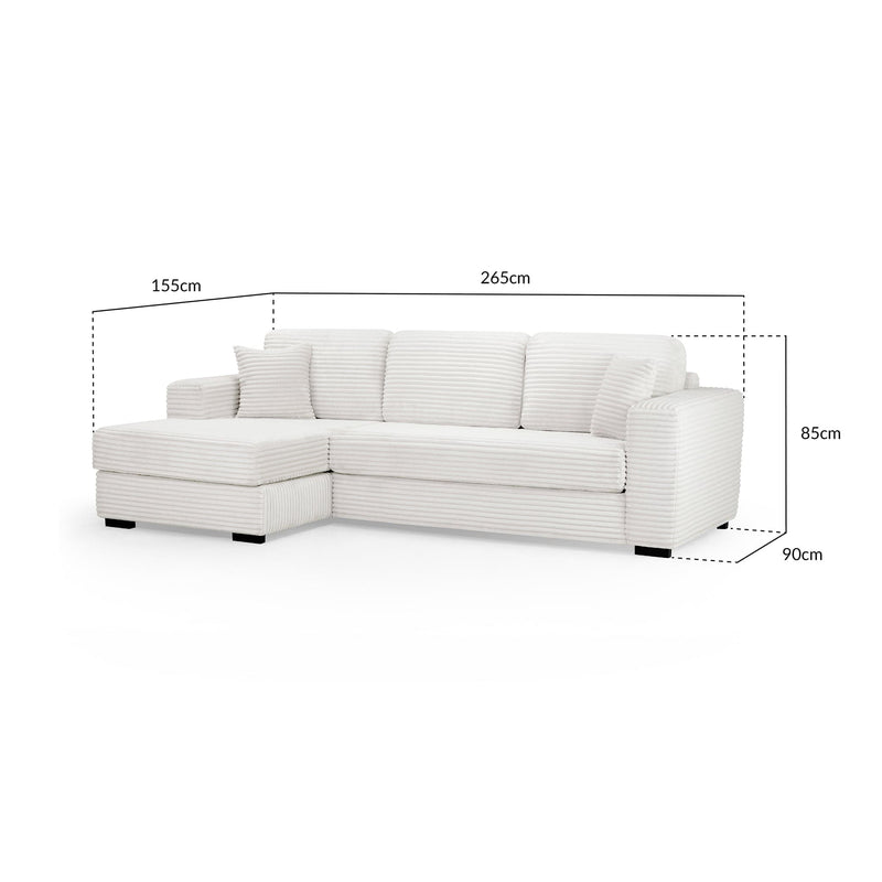 Harmony Sofa Ivory Left Hand Facing Corner (7023684452416)