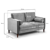 Harper Sofa Plush Grey 2 Seater (7023617802304)