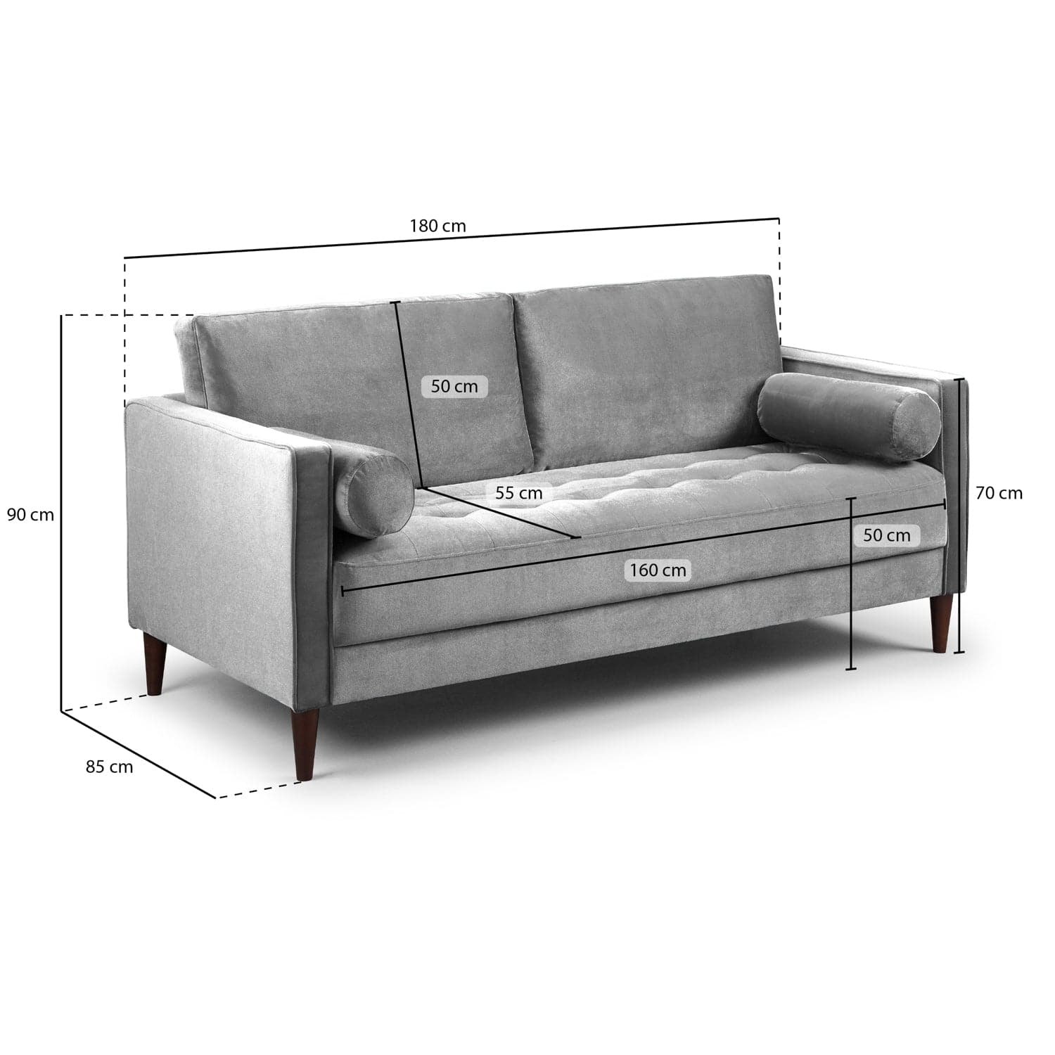 Harper Sofa Plush Grey 3+2 Set (7023613345856)