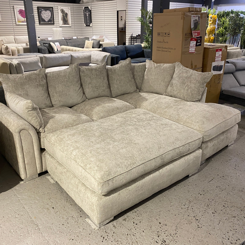 Chiswick Corner Sofa & FREE Footstool in Alaska Silver (6966600007744)