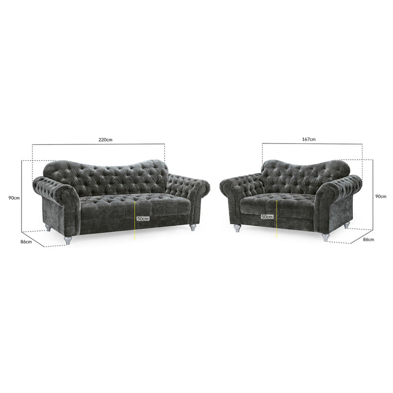 Jubilee Sofa Grey 3+2 Set (7023878438976)