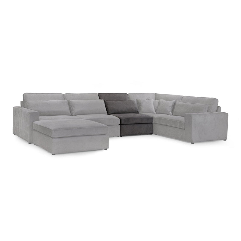 Kiana Modular Sofa Grey Armless Piece (7024761045056)