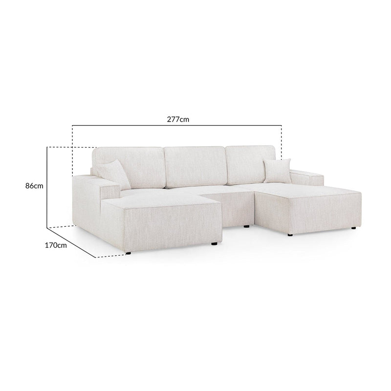 Leo Cinema Sofa Beige U Shape Corner (7023948464192)