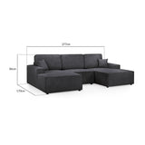 Leo Cinema Sofa Black U Shape Corner (7023948070976)