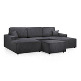 Leo Cinema Sofa Black U Shape Corner (7023948070976)