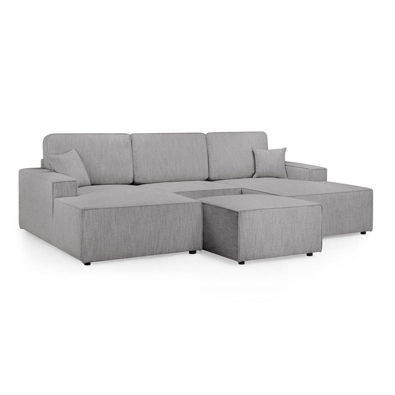 Leo Cinema Sofa Grey U Shape Corner (7023948333120)