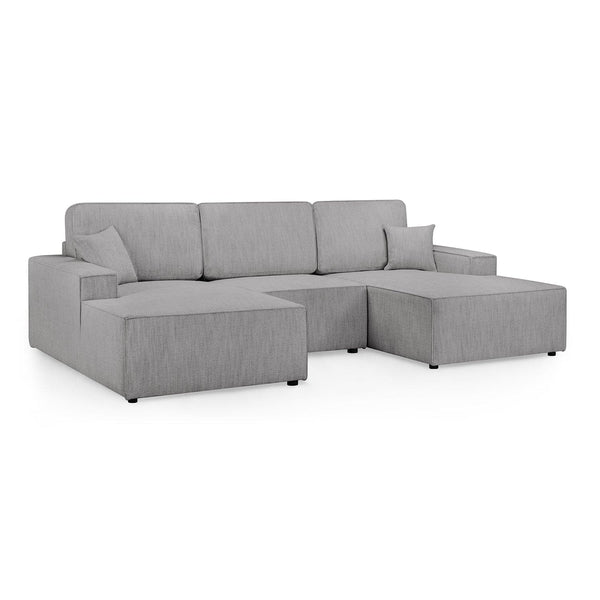 Leo Cinema Sofa Grey U Shape Corner (7023948333120)