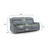 Linden Recliner Sofa Grey 3 Seater (7023948660800)