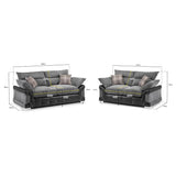 Logan Sofa Black/Grey 3+2 Set (7024172597312)