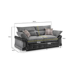 Logan Sofa Black/Grey 3 Seater (7024172662848)