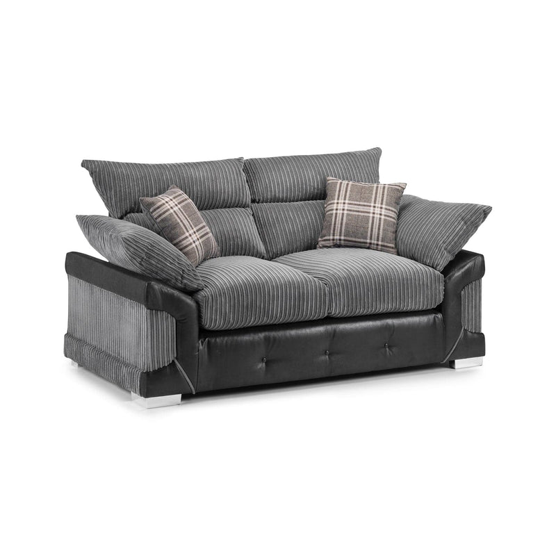 Logan Sofa Black/Grey 2 Seater (7024172990528)