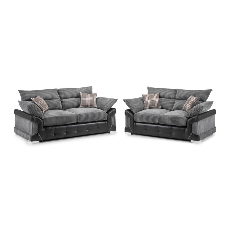 Logan Sofa Black/Grey 3+2 Set (7024172597312)