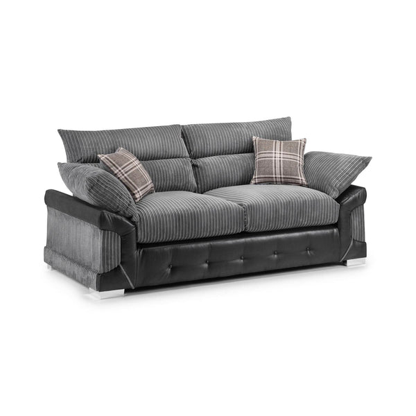 Logan Sofa Black/Grey 3 Seater (7024172662848)