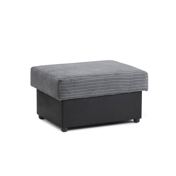 Logan Sofa Black/Grey Footstool (7024176201792)