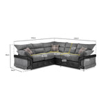 Logan Sofa Black/Grey Large Corner (7024172236864)