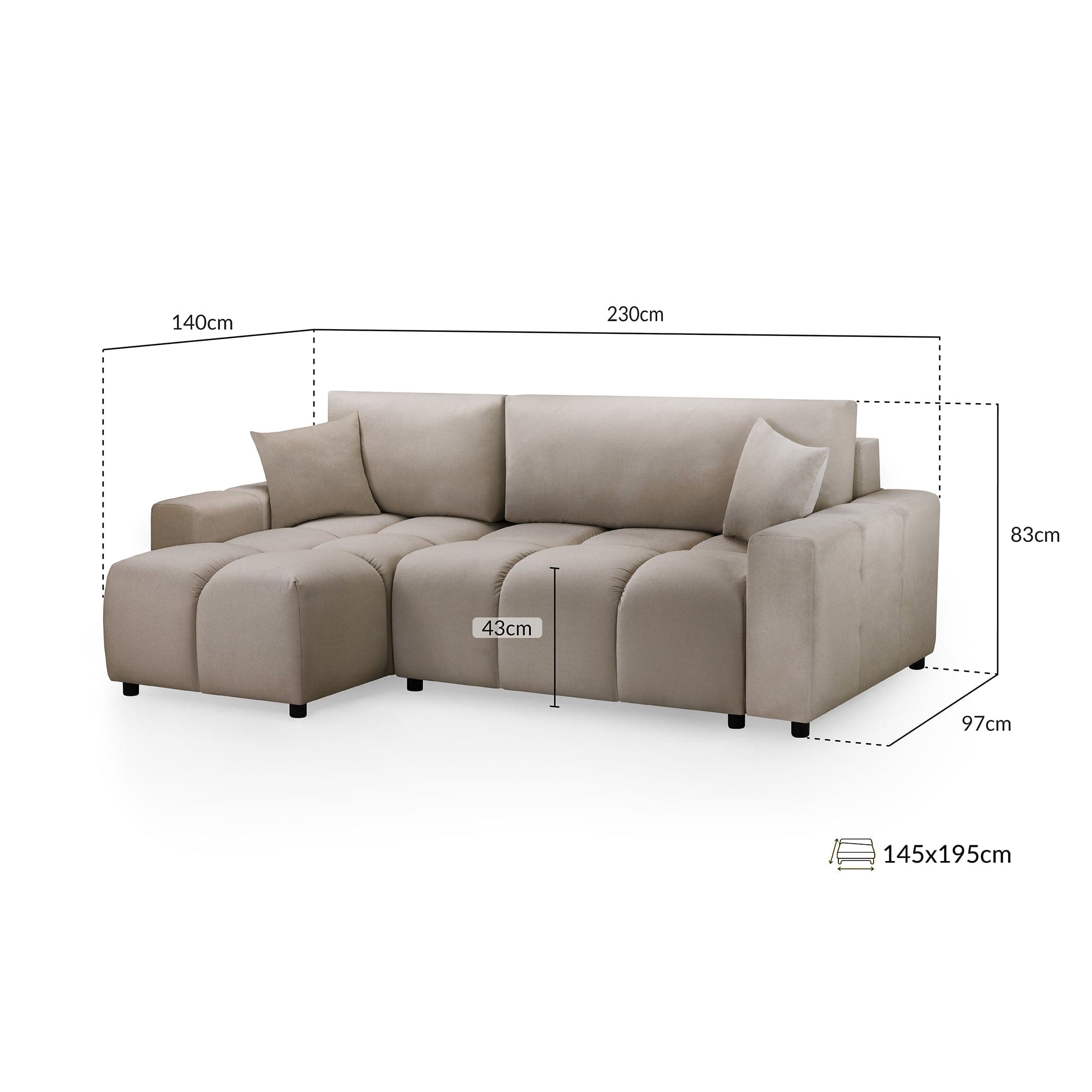 Luki Sofabed Mocha Universal Corner (7024178167872)