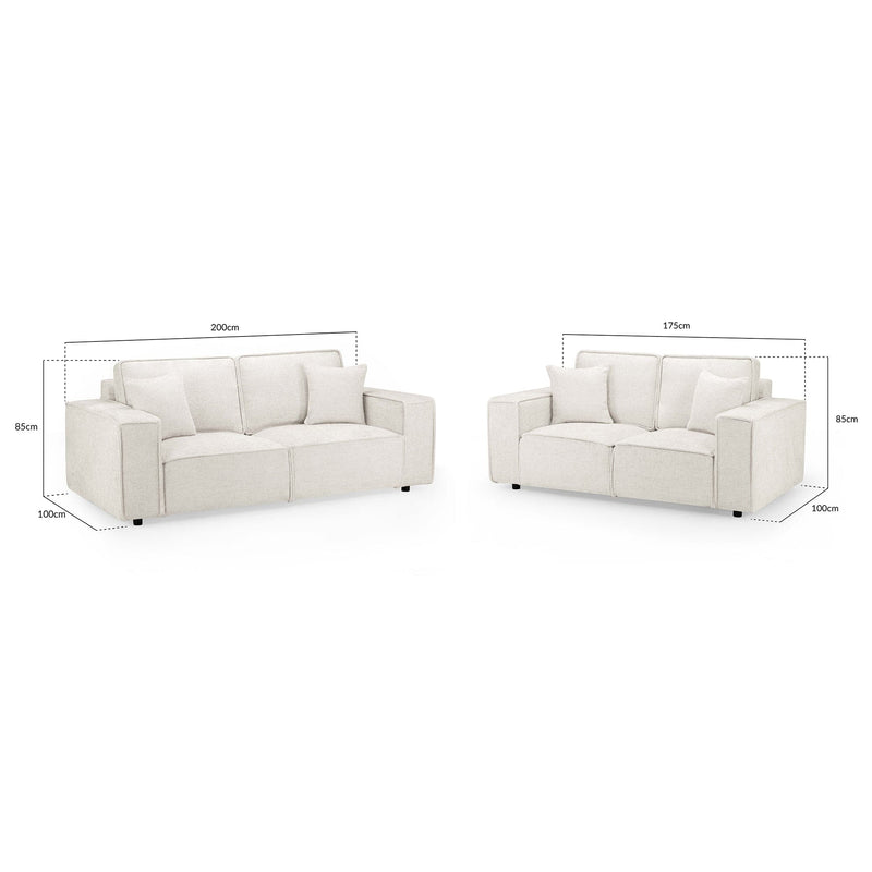 Mary Sofa Cream 3+2 Set (7024246030400)