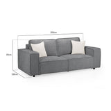 Mary Sofa Slate 3 Seater (7024247603264)