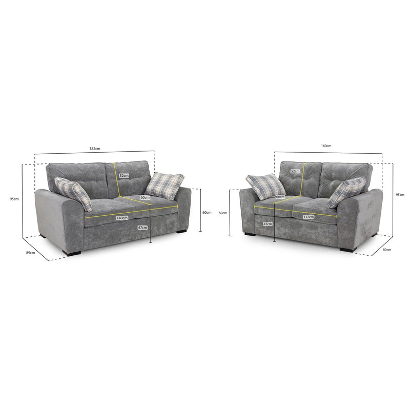 Maxwell Sofa Grey 3+2 Set (7024248848448)